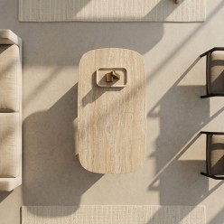 Tavolino Ezekiel Lemoire Home: Design Noce e Pietra Sinterizzata