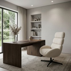 Poltrona Girevole Violante Perla: Design Avvolgente e Comfort 360°