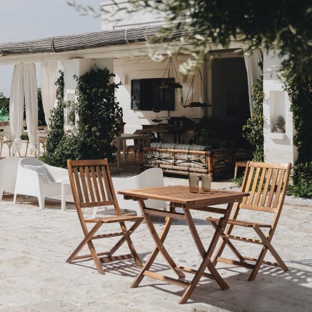 Tavolo Outdoor in Acacia: Design Pieghevole e Materico Lemoire Home
