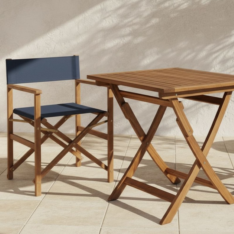 Sedia Regista in Acacia e Navy Blue: L'Eleganza Outdoor Lemoire Home Sedia Regista in Acacia e Navy Blue: L'Eleganza Outdoor Lemoire Home