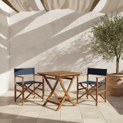 Sedia Regista in Acacia e Navy Blue: L'Eleganza Outdoor Lemoire Home