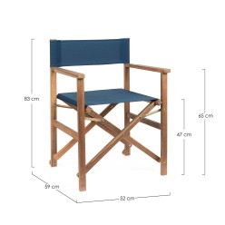 Sedia Regista in Acacia e Navy Blue: L'Eleganza Outdoor Lemoire Home