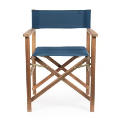 Sedia Regista in Acacia e Navy Blue: L'Eleganza Outdoor Lemoire Home