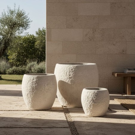 Set 3 Vasi Materici in Argilla e Fibra di Vetro | Lemoire Home