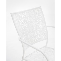 Sedia Outdoor Minerva: Acciaio Bianco Traforato con Braccioli