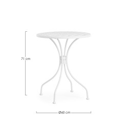 Tavolo Outdoor Minerva: Design Traforato a Felce in Acciaio Bianco