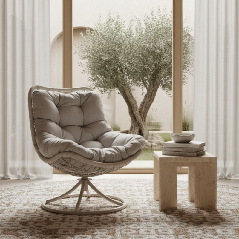Seduta outdoor moderna Azores Light ambientazione giardino mediterraneo Seduta outdoor moderna Azores Light ambientazione giardino mediterraneo
