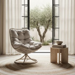 Poltrona Girevole Azores Light: Relax Avvolgente per Outdoor e Indoor
