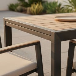 Tavolo Allungabile 160/240 cm: Alluminio Effetto Legno Naturale