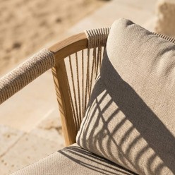 Sedia Outdoor Kalimera Desert: Alluminio Effetto Legno e Corda
