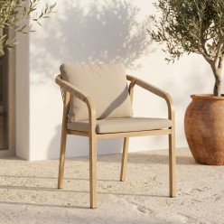 Sedia Outdoor Kalimera Desert: Alluminio Effetto Legno e Corda