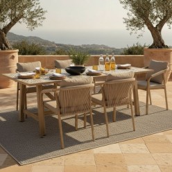Sedia Outdoor Kalimera Desert: Alluminio Effetto Legno e Corda