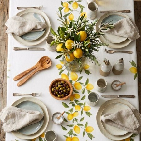 Tovagliato Demetra con limoni ispirato alla dolce vita lemoirehome