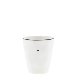 Tazzina Espresso Bastion Collection Bianca con Cuore Nero - 7 cm