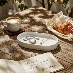 Vassoio Ovale Small White Heart Bastion Collections | Lemoire Home