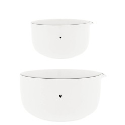 Set 2 Mix Bowl White Heart Bastion Collections | Lemoire Home