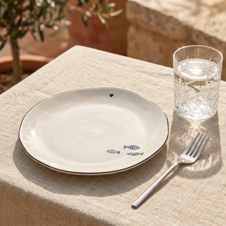 Piatto Dessert Iris Blue Fishes Bastion Collections – Lemoire Home