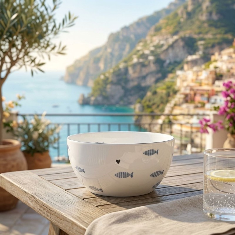 Bowl M Mediterranean Fish – Ceramica Artistica Bastion Collections