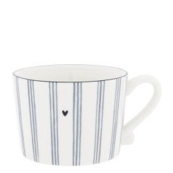 Mug Bastion Collections a Righe Blu e Cuore – Eleganza Lemoire Home