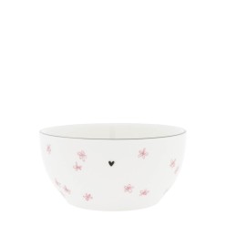 Bowl Bastion Collections in Ceramica Bianca con Fiori Acquerello