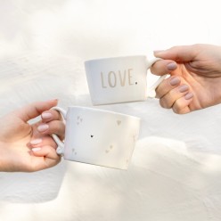 Tazza Hearts Natural Bastion Collections in Ceramica - Lemoire Home