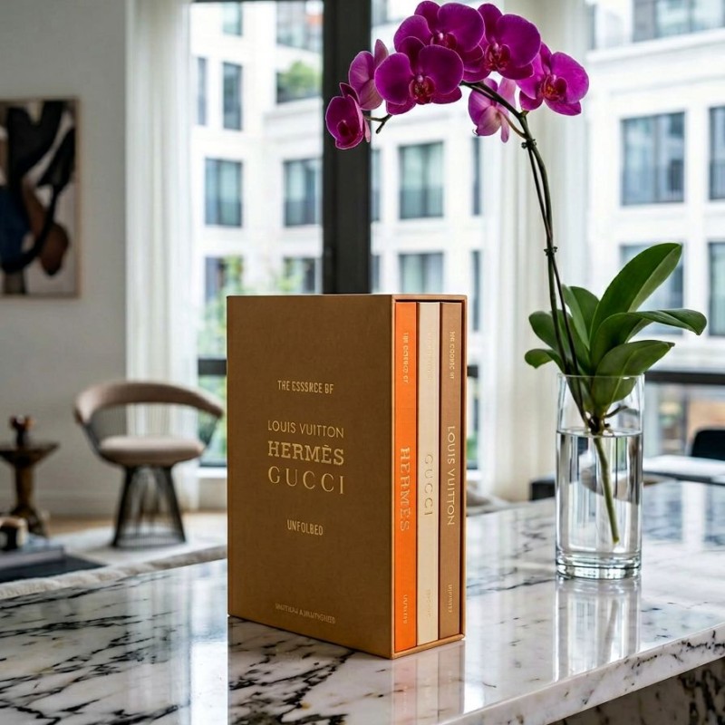 Set Libri "The Essence Of": Trilogia Luxury Gucci, Hermès, Vuitton