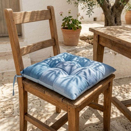 Collezione Teti - Cuscini per sedie in azzurro sfumato