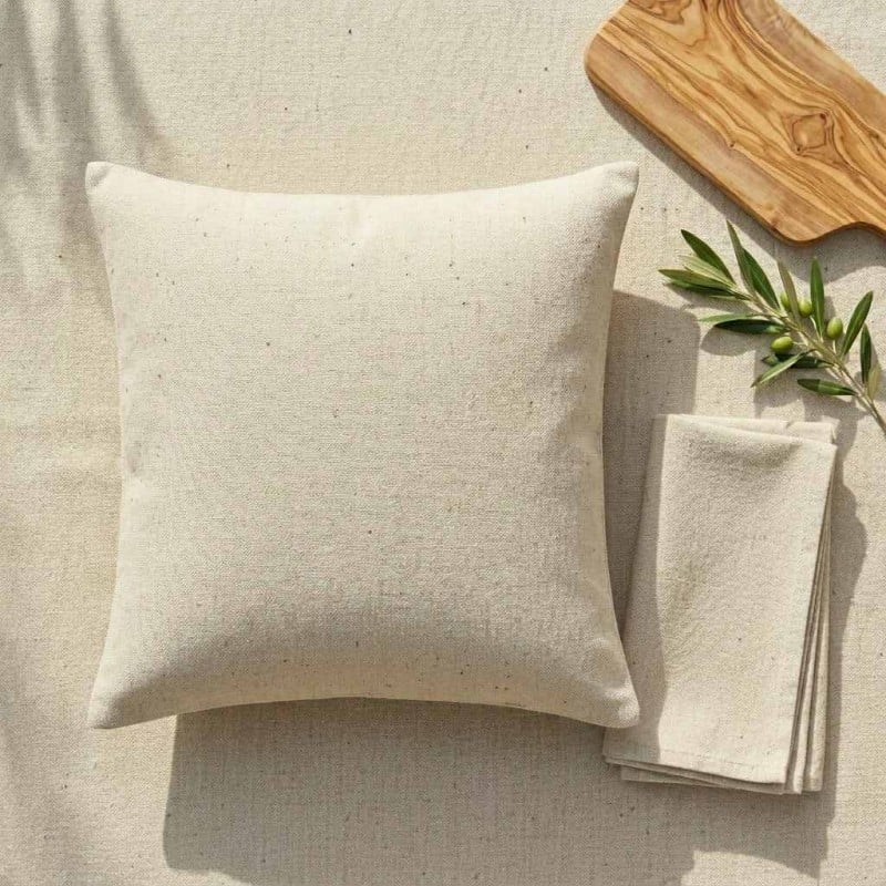 Linee pure e tonalità naturali – Il cuscino arredo Oat Canvas Eunomia