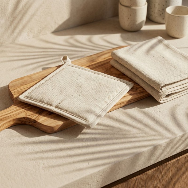 Presina da cucina Oat Canvas in cotone – Collezione Eunomia