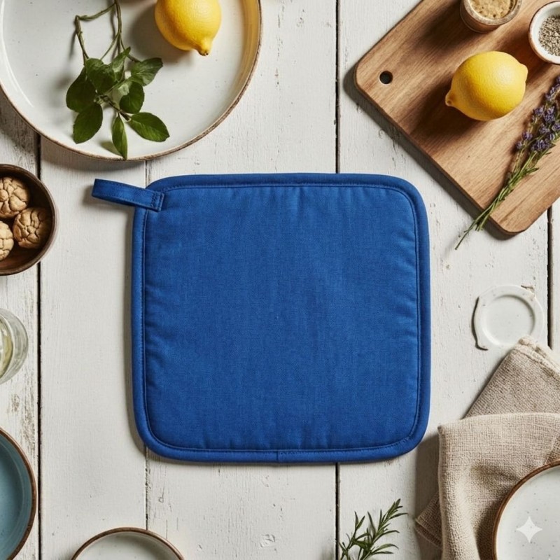 Presina blu elettrico in cotone fatto a mano – Energia e luce con la collezione Doris
