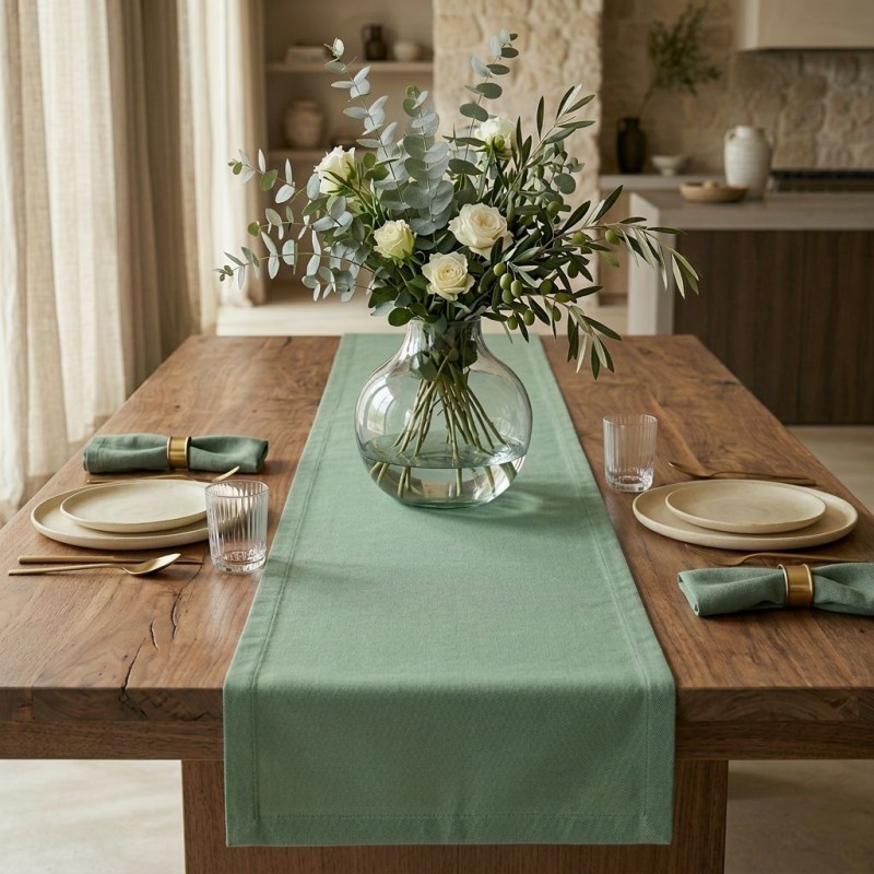 Runner in Cotone Agave collezione Dafne – Sartoria Italiana su Misura