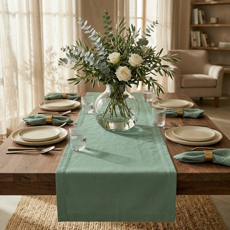 Runner in Cotone Agave collezione Dafne – Sartoria Italiana su Misura