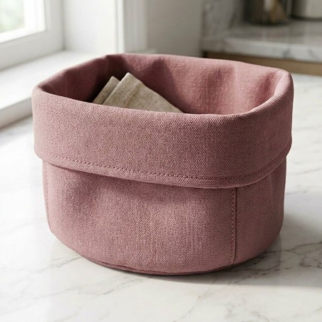 Cestino in cotone malva Andromaca, raffinato e versatile