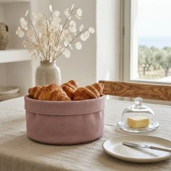 Cestino in cotone malva Andromaca, raffinato e versatile