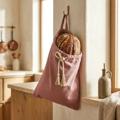 Sacco per pane in stoffa malva collezione Andromaca