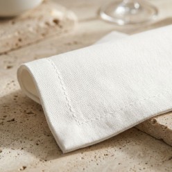 Tovagliolo in Cotone 100% Artigianale Bianco - Collezione Leukothea | Lemoire Home