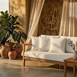 Cuscino Bianco in Cotone 100% Artigianale - Collezione Leukothea | Lemoire Home
