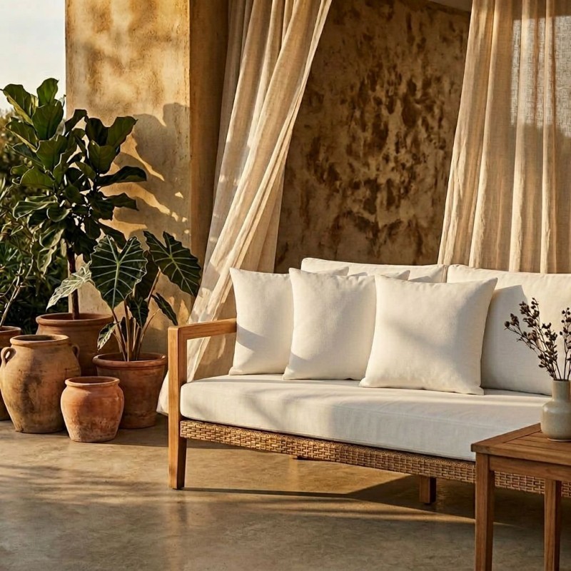 Cuscino Bianco in Cotone 100% Artigianale - Collezione Leukothea | Lemoire Home Cuscino Bianco in Cotone 100% Artigianale - Collezione Leukothea | Lemoire Home