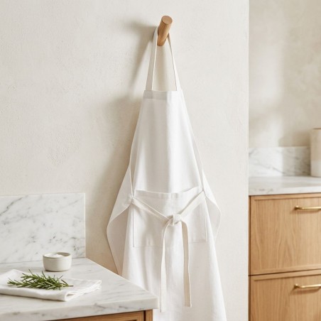 Grembiule da Cucina in Cotone 100% Artigianale Bianco - Collezione Leukothea | Lemoire Home