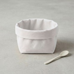 Cestino da Tavola in Cotone 100% Bianco Artigianale - Collezione Leukothea | Lemoire Home