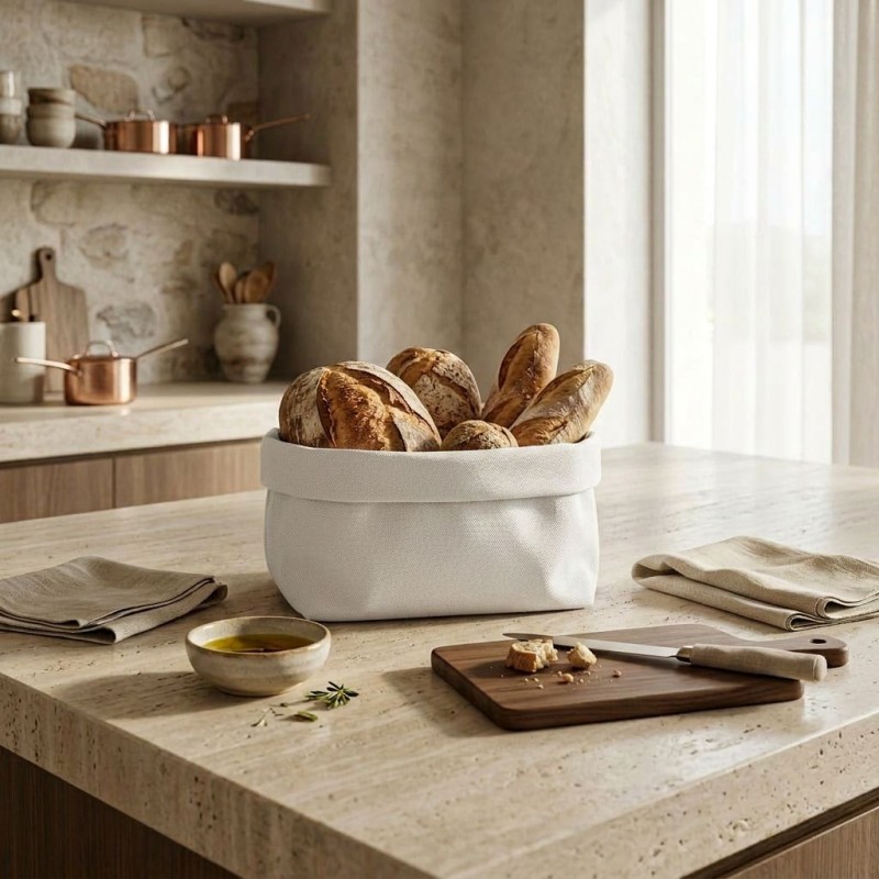 Cestino da Tavola in Cotone 100% Bianco Artigianale - Collezione Leukothea | Lemoire Home Cestino da Tavola in Cotone 100% Bianco Artigianale - Collezione Leukothea | Lemoire Home