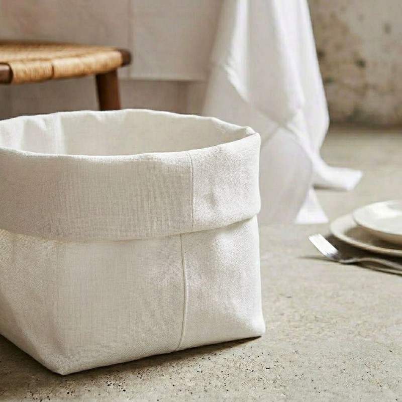 Cestino da Tavola in Cotone 100% Bianco Artigianale - Collezione Leukothea | Lemoire Home Cestino da Tavola in Cotone 100% Bianco Artigianale - Collezione Leukothea | Lemoire Home