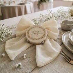 Fuoriporta Personalizzato Collezione Psiche - Fiocco in Cotone e Tulle con Tamburello - Made in Italy