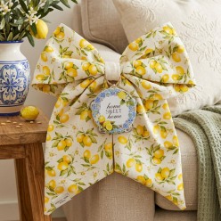 Fiocco Fuoriporta con Tamburello in Cotone e Limoni – Collezione Ercole e Amalfi – Personalizzabile Hand Made in Italy