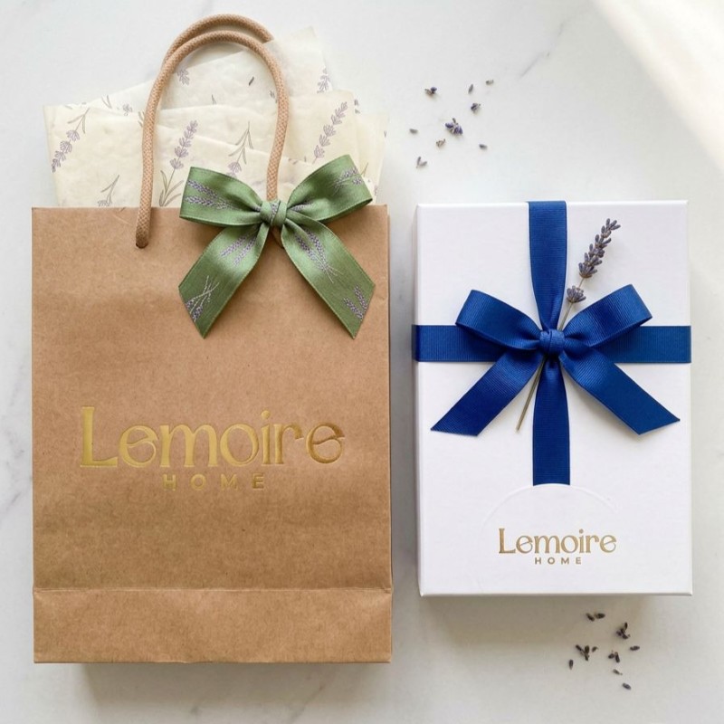 Kit Confezione Regalo Personalizzata Lemoire Home - Box o Shopper con Fiocco e Sigillo Oro