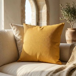 Cuscino d'arredo collezione Clori colorazione ocra