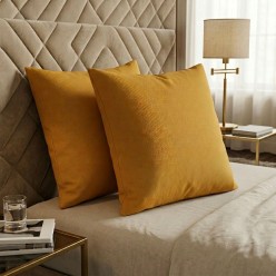 Cuscino d'arredo collezione Clori colorazione ocra