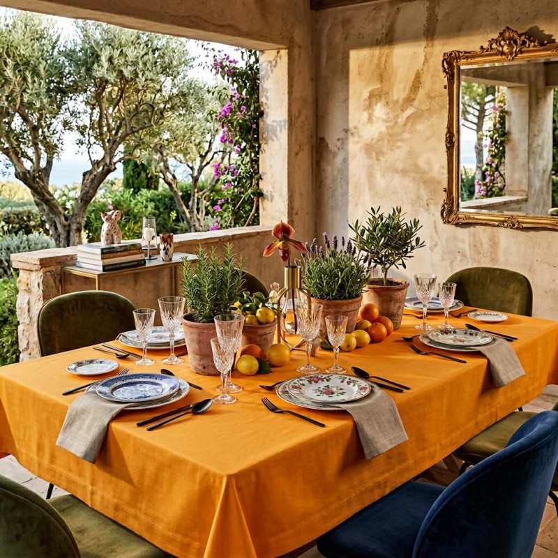 Tovaglia Sartoriale Apollo in Puro Cotone Arancio Olimpo – Fatto a Mano in Italia Tovaglia Sartoriale Apollo in Puro Cotone Arancio Olimpo – Fatto a Mano in Italia