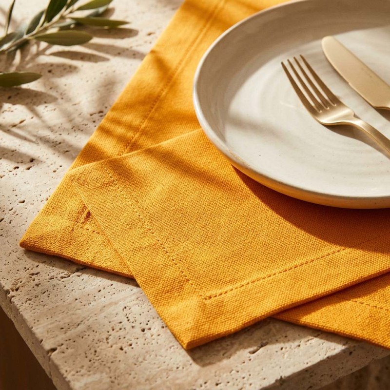 Tovaglietta Americana Sartoriale Apollo Arancio Olimpo – Cotone 100% Fatto a Mano