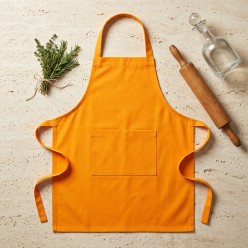 Grembiule Sartoriale Apollo in Puro Cotone Arancio Olimpo – Fatto a Mano in Italia